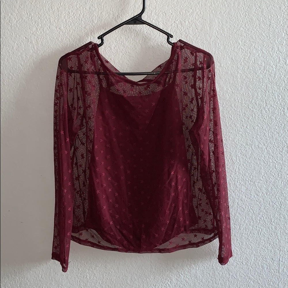 Mesh shirt with tank top underneath